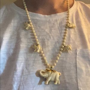 Vintage elephant ivory colored necklace